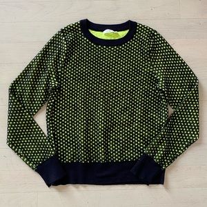 ALC Neon Green and Black Wool Sweater